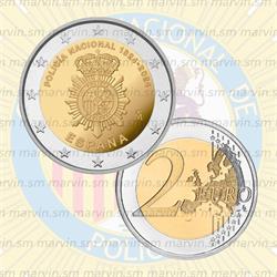  2 euro polizia nazionale spagna 2024 unc