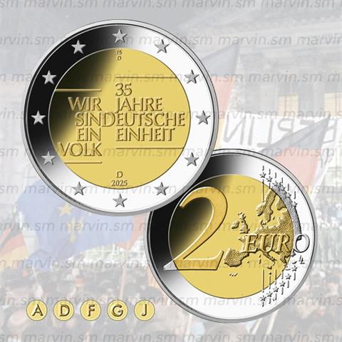  2 Euro - Riunificazione Tedesca - Germania - 2025 - UNC 