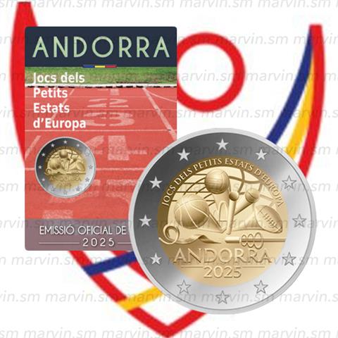  2 Euro – Giochi dei piccoli stati d’Europa – Andorra – 2025 – FDC 