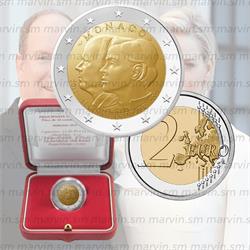 2 euro - Anniversario di Matrimonio Alberto II e Charlène - Monaco - 2021 - FS