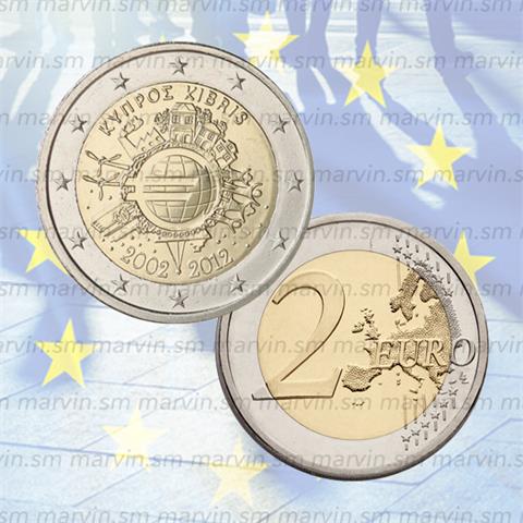  2 euro - Anniversario Euro - Cipro - 2012 - UNC 