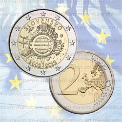 2 euro - Anniversario Euro - Slovacchia - 2012 - UNC