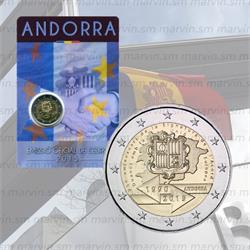 2 euro - 25° Anniversario dell'accordo doganale con UE - Andorra - 2015 - FDC