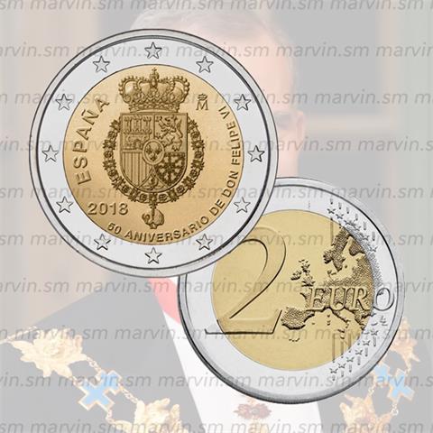  2 euro - Re Felipe VI - Spagna - 2018 - UNC 