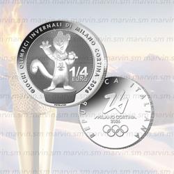 25 cent giochi olimpici invernali mascotte italia 2025 cupronichel fdc