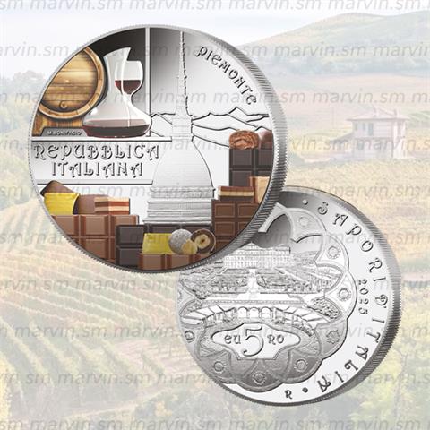  5 Euro - Barolo e Cioccolato - Piemonte - Italia - 2025 - Coincard - CuNi FDC 