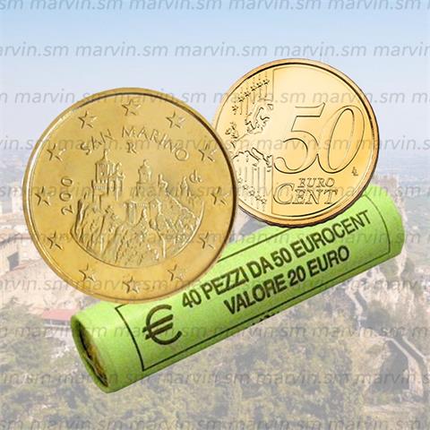  50 cent - San Marino - 2008 - Rotolino - 40 monete 