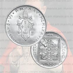 500 Lit - Papa Paolo VI - Vaticano - 1977 - AG FDC
