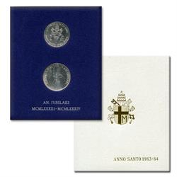 500 und 1000 Lire Silbermünzen gewidmet Papst Johannes Paul II., ST.