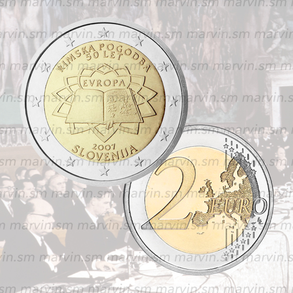 2 Euro Treaty Of Rome Slovenia 2007 UNC 2 Euro Treaty Of Rome Slovenia 2007 UNC