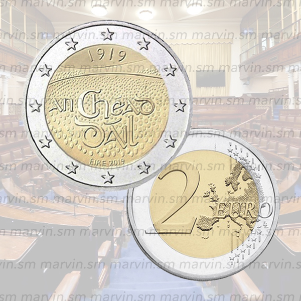 thumbnail image 2 of 2019 Ireland 2 Euro Commemorative Coin - 100 Years Of Dáil Éireann - UNC Bi-Metallic 2 of 4