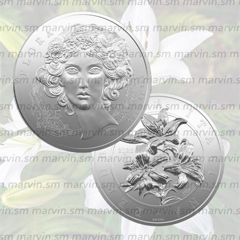  0,25 Euro - Giglio - Flora e Fauna - Italia - 2026 - 1 OZ - Argento BULLION 