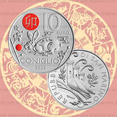  10 euro - Coniglio - Calendario Cinese - San Marino - 2023 - CuNi FDC 