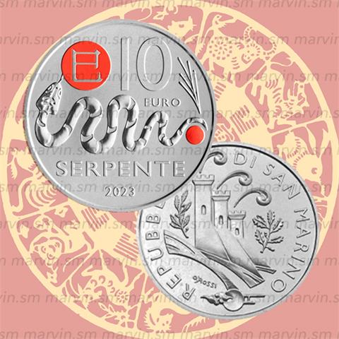  10 euro - Serpente - Calendario Cinese - San Marino - 2023 - CuNi FDC 