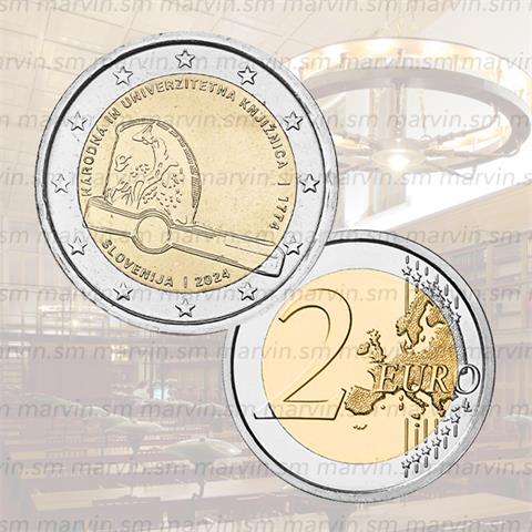  2 euro - Biblioteca Nazionale e Universitaria - Slovenia - 2024 - UNC 