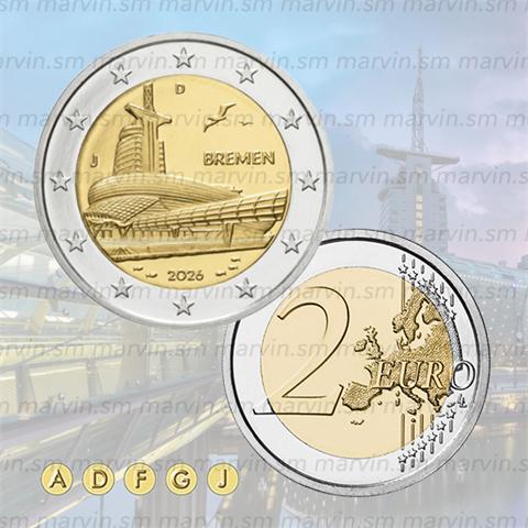  2 Euro - Brema - Germania - 2026 - UNC 