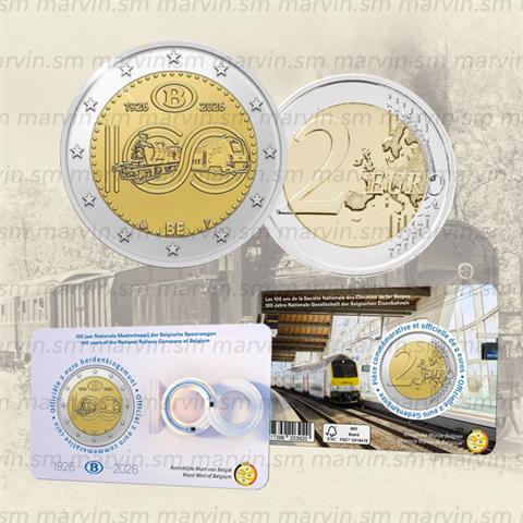  2 Euro - Ferrovia Nationale NL - Belgio - 2026 - Coincard - FDC 