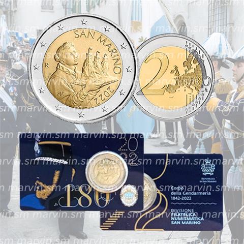  2 euro - Gendarmeria - San Marino - 2022 - Coincard - FDC 