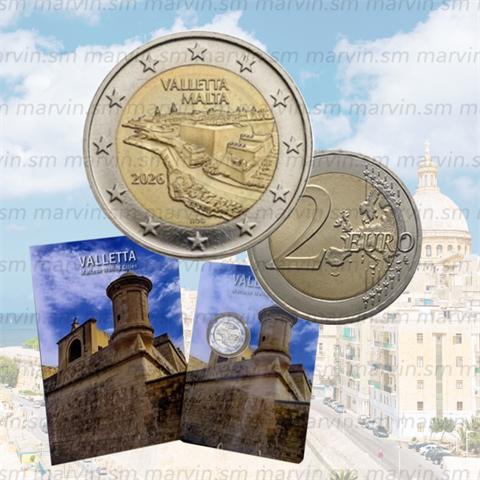  2 Euro - La Valletta - Malta - 2026 - Coincard - FDC 