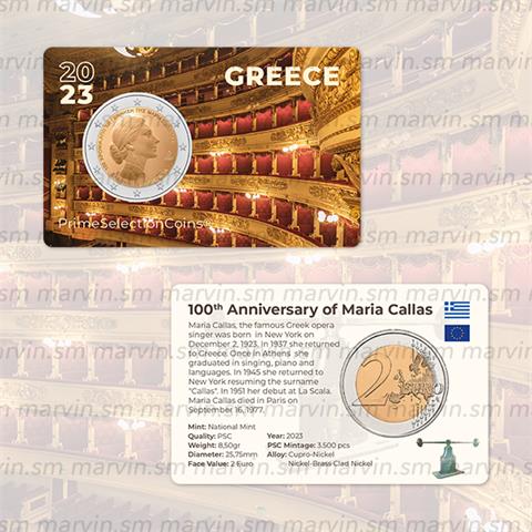  2 euro - Maria Callas - Grecia - 2023 - PSC 