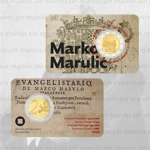   2 euro - Marko Marulic - Croazia - 2024 - Coincard - UNC 