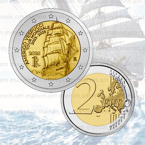  2 euro - Nave Scuola Amerigo Vespucci - Italia - 2025 - UNC 