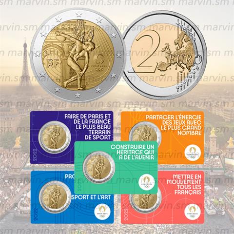  2 euro - Olimpiadi - Francia - 2022 - 5 Coincard - FDC 