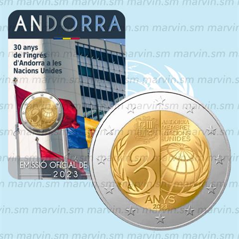  2 euro - ONU - Andorra - 2023 - FDC 