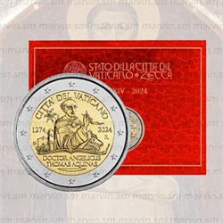 2 euro - Tommaso d'Aquino - Vaticano - 2024 - FDC