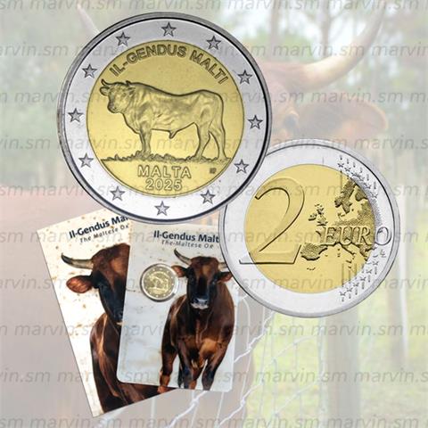   2 Euro – Bue Maltese – Malta – 2025 – Coincard - FDC 
