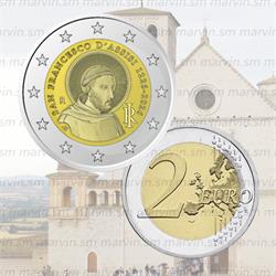 2 euro saint francis from assisi italy 2026 unc
