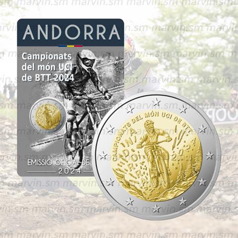  2 euro - Campionati Mondiali di Mountain Bike - Andorra - 2024 - FDC 