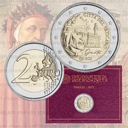 2 euro - Dante Alighieri - Vaticano - 2021 - FDC