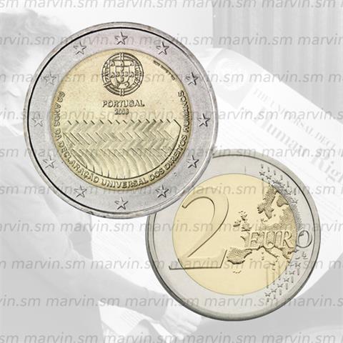  2 euro - Human Rights - Portugal - 2008 - UNC 