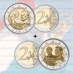 2 euro – Granduca Jean – Lussemburgo – 2021 – COPPIA - UNC