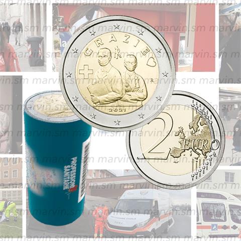 2 euro - Thank you - Healtcare Professions - Italy - 2021 - Roll - UNC 