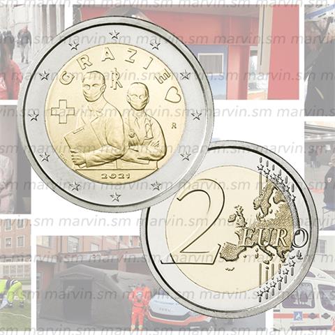  2 euro - Thank you - Healtcare Professions - Italy - 2021 - UNC 