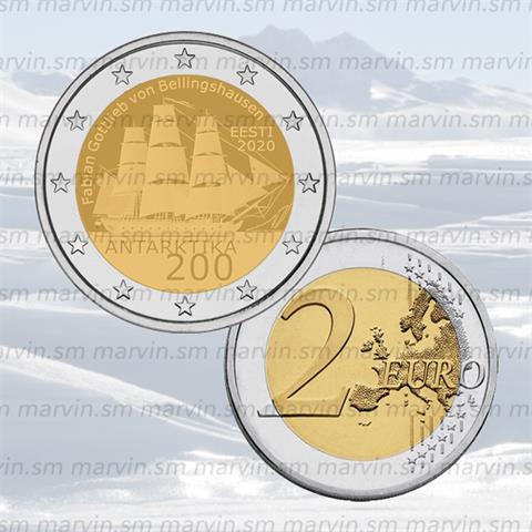 2 euro - Scoperta dell'Antartide - Estonia - 2020 - UNC 