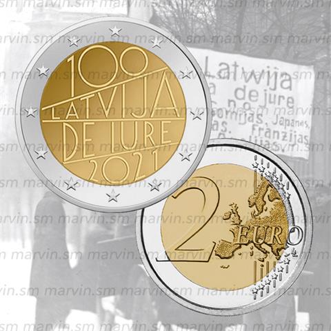  2 euro - Republic of Latvia - Latvia - 2021 - UNC 