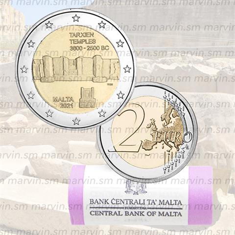  2 euro - Tarxien - Malta - 2021 - Rotolino - UNC 