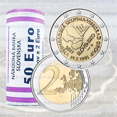  2 euro - Visegrad - Slovacchia - 2011 - Rotolino - UNC 