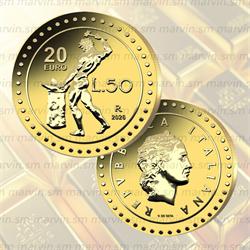 20 Euro - Riedizione della Lira  - Italia - 2026 - AU REVERSE FS