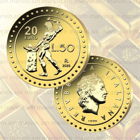  20 Euro - Riedizione della Lira  - Italia - 2026 - AU REVERSE FS 