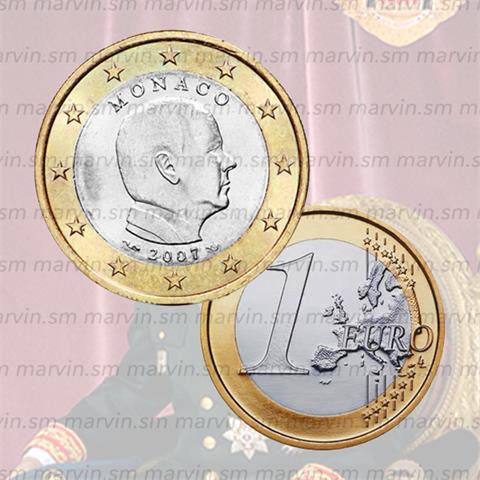  1 euro - Principe Alberto II - Monaco - 2007 - UNC 
