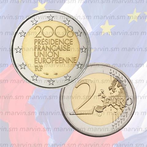  2 euro - Presidenza - Francia - 2008 - UNC 