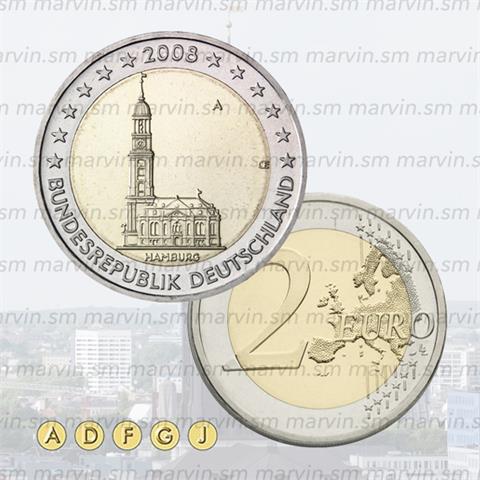  2 euro - Hamburg - Germany - 2008 - UNC 