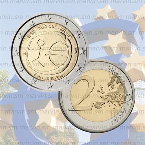  2 euro - Anniversary of EMU - Belgium - 2009 - UNC 