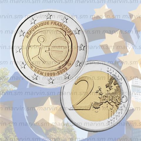  2 euro - Anniversario EMU - Francia - 2009 - UNC 