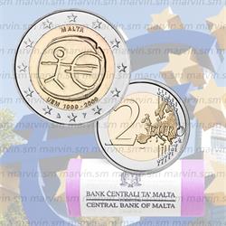 2 euro - Anniversario EMU - Malta - 2009 - Rotolino - UNC