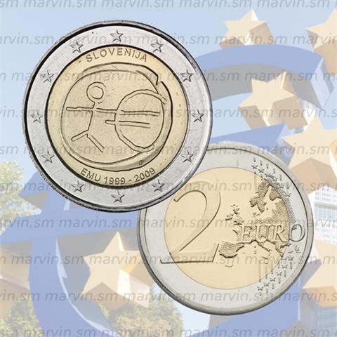  2 euro - Anniversario EMU - Slovenia - 2009 - UNC 